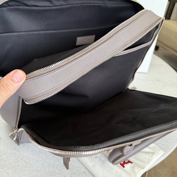 Bally Plinye Grey Saffiano Leather Palladio hardware computer briefcase 6306297 - Picture 6 of 15
